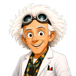 Marti's avatar — an illustrated inventor character